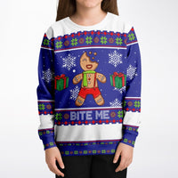 Bite Me - Athletic Kids/Youth Ugly Christmas Sweater - TreasuredTale
