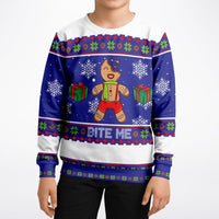 Bite Me - Athletic Kids/Youth Ugly Christmas Sweater - TreasuredTale