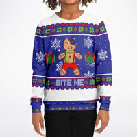 Bite Me - Athletic Kids/Youth Ugly Christmas Sweater - TreasuredTale