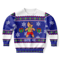 Bite Me - Athletic Kids/Youth Ugly Christmas Sweater - TreasuredTale