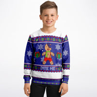 Bite Me - Athletic Kids/Youth Ugly Christmas Sweater - TreasuredTale
