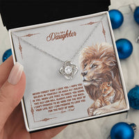 Dad to Daughter Love Knot Necklace – Lion Bond of Strength - TreasuredTale