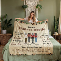 Coral Fleece Blanket Portrait (3:4) - Unbiological Sister - TreasuredTale