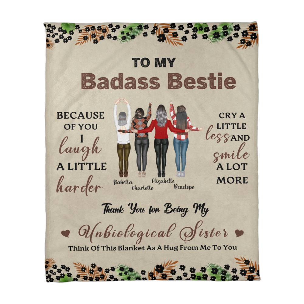 Coral Fleece Blanket Portrait (3:4) - Unbiological Sister - TreasuredTale