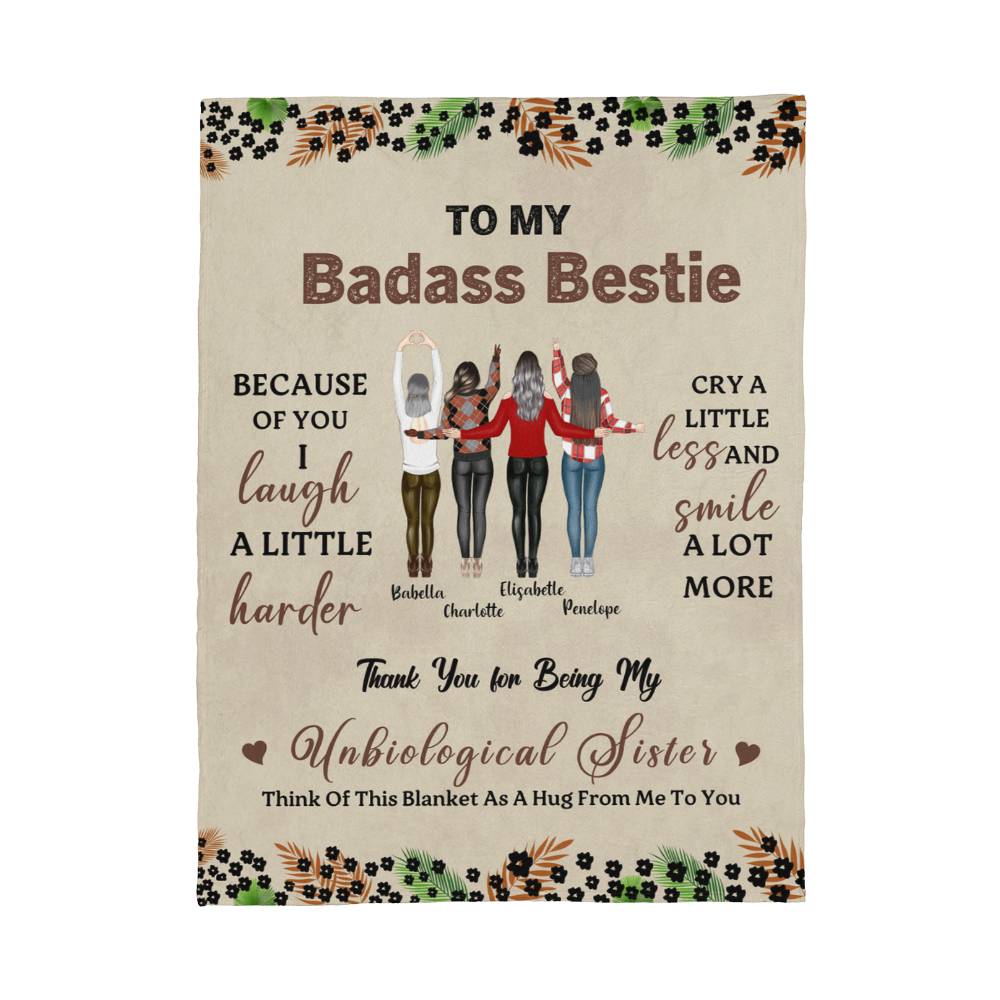 Coral Fleece Blanket Portrait (3:4) - Unbiological Sister - TreasuredTale