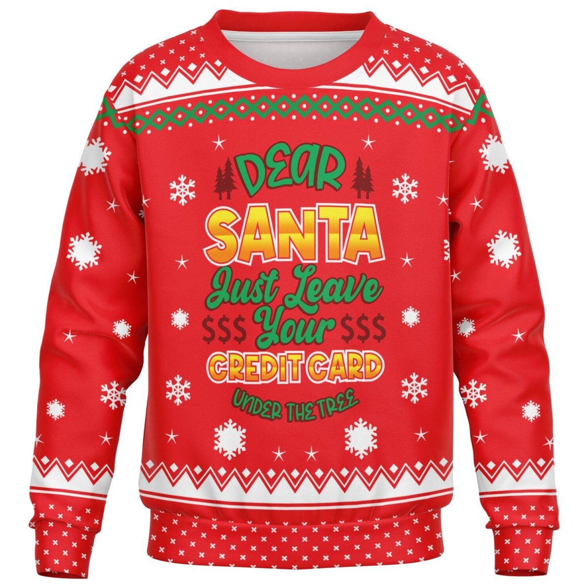 Credit Card - Athletic Kids/Youth Funny Ugly Christmas Sweater - TreasuredTale