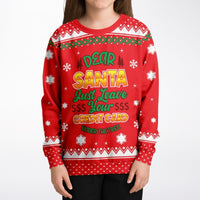Credit Card - Athletic Kids/Youth Funny Ugly Christmas Sweater - TreasuredTale