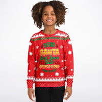 Credit Card - Athletic Kids/Youth Funny Ugly Christmas Sweater - TreasuredTale