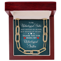 CZ Paperclip Chain Necklace - Unbiological Sister - TreasuredTale