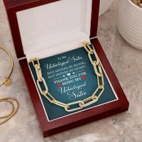 CZ Paperclip Chain Necklace - Unbiological Sister - TreasuredTale