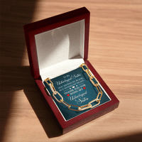 CZ Paperclip Chain Necklace - Unbiological Sister - TreasuredTale