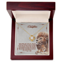 Dad to Daughter Love Knot Necklace – Lion Bond of Strength - TreasuredTale
