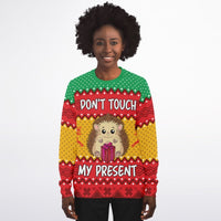 Don't Touch my Present - Athletic Ugly Christmas Sweater Men, Ladies - TreasuredTale