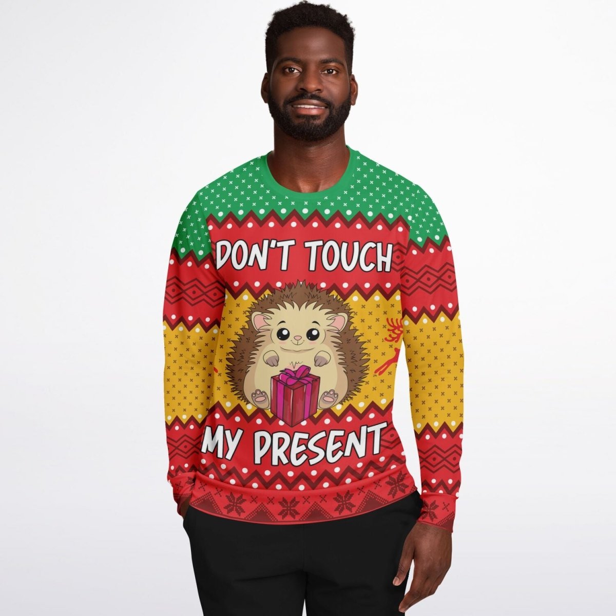 Don't Touch my Present - Athletic Ugly Christmas Sweater Men, Ladies - TreasuredTale
