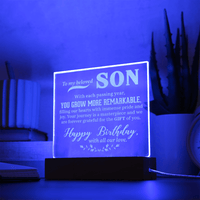 Engraved Acrylic Square Plaque - To My Beloved Son - TreasuredTale