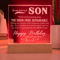 Engraved Acrylic Square Plaque - To My Beloved Son - TreasuredTale
