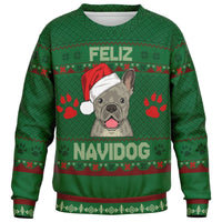 Feliz Navidog - French Bulldog - Athletic Kids/Youth Ugly Christmas Sweater - TreasuredTale