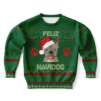 Feliz Navidog - French Bulldog - Athletic Kids/Youth Ugly Christmas Sweater - TreasuredTale