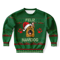 Feliz Navidog - German Shepherd - Athletic Kids/Youth Ugly Christmas Sweater - TreasuredTale