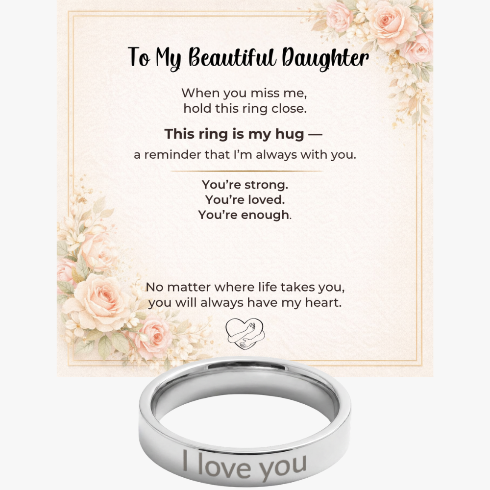 Engraved Ring with Message Card for Daughter - Mother's Day Gift