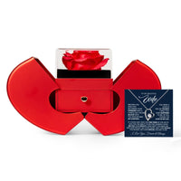 Forever Love Necklace with Red Heart Rose Box - Gift for Wife - TreasuredTale
