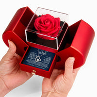Forever Love Necklace with Red Heart Rose Box - Gift for Wife - TreasuredTale