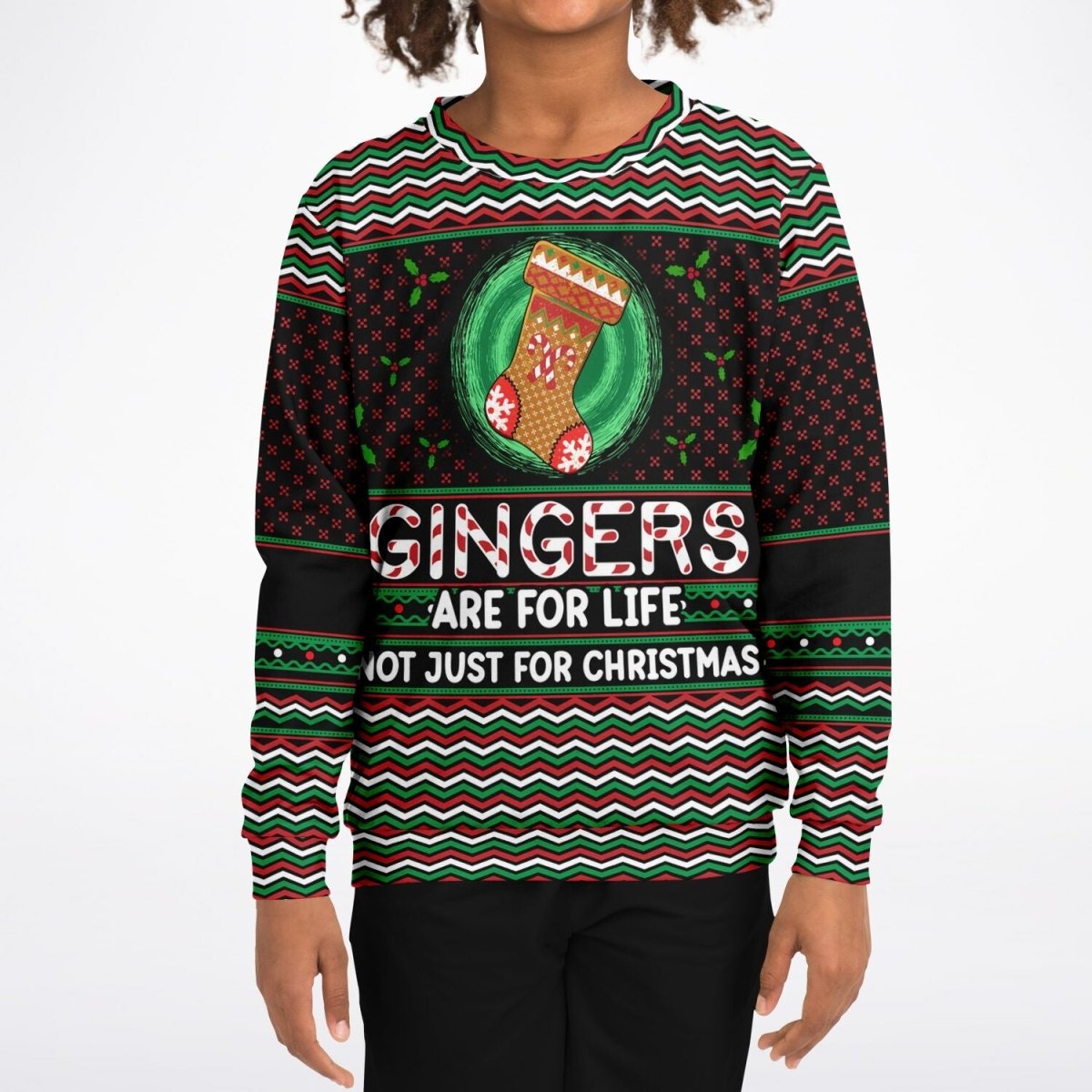 Gingers Are For Life - Athletic Kids/Youth Ugly Christmas Sweater - TreasuredTale