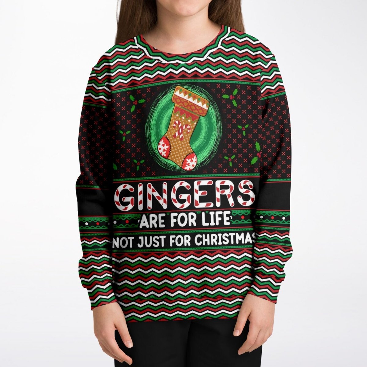 Gingers Are For Life - Athletic Kids/Youth Ugly Christmas Sweater - TreasuredTale