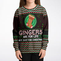 Gingers Are For Life - Athletic Kids/Youth Ugly Christmas Sweater - TreasuredTale