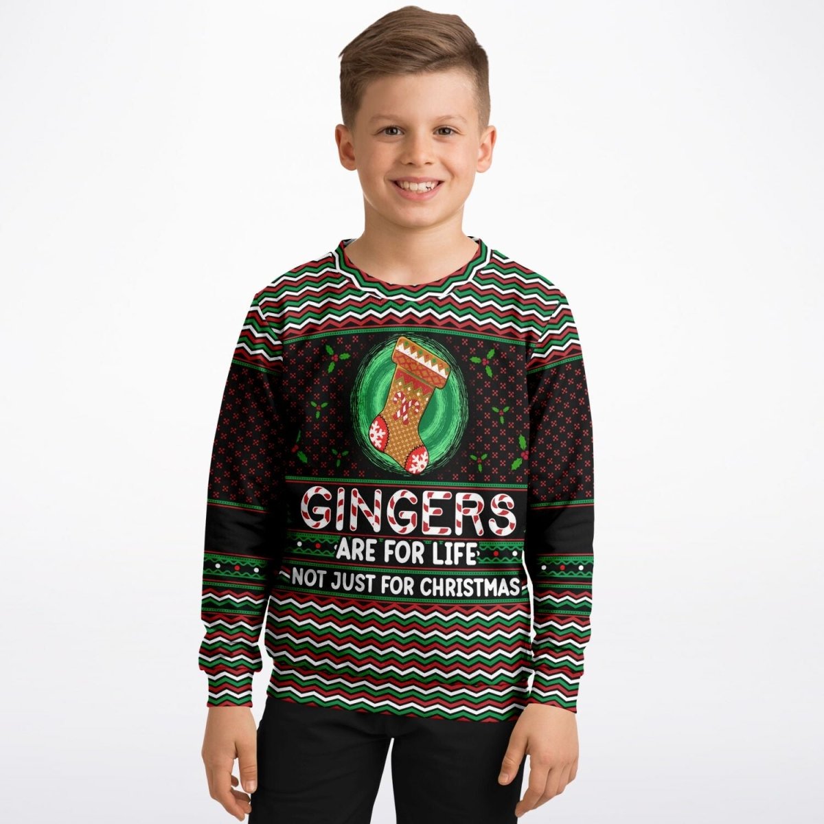 Gingers Are For Life - Athletic Kids/Youth Ugly Christmas Sweater - TreasuredTale
