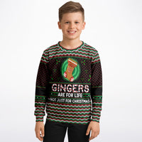 Gingers Are For Life - Athletic Kids/Youth Ugly Christmas Sweater - TreasuredTale