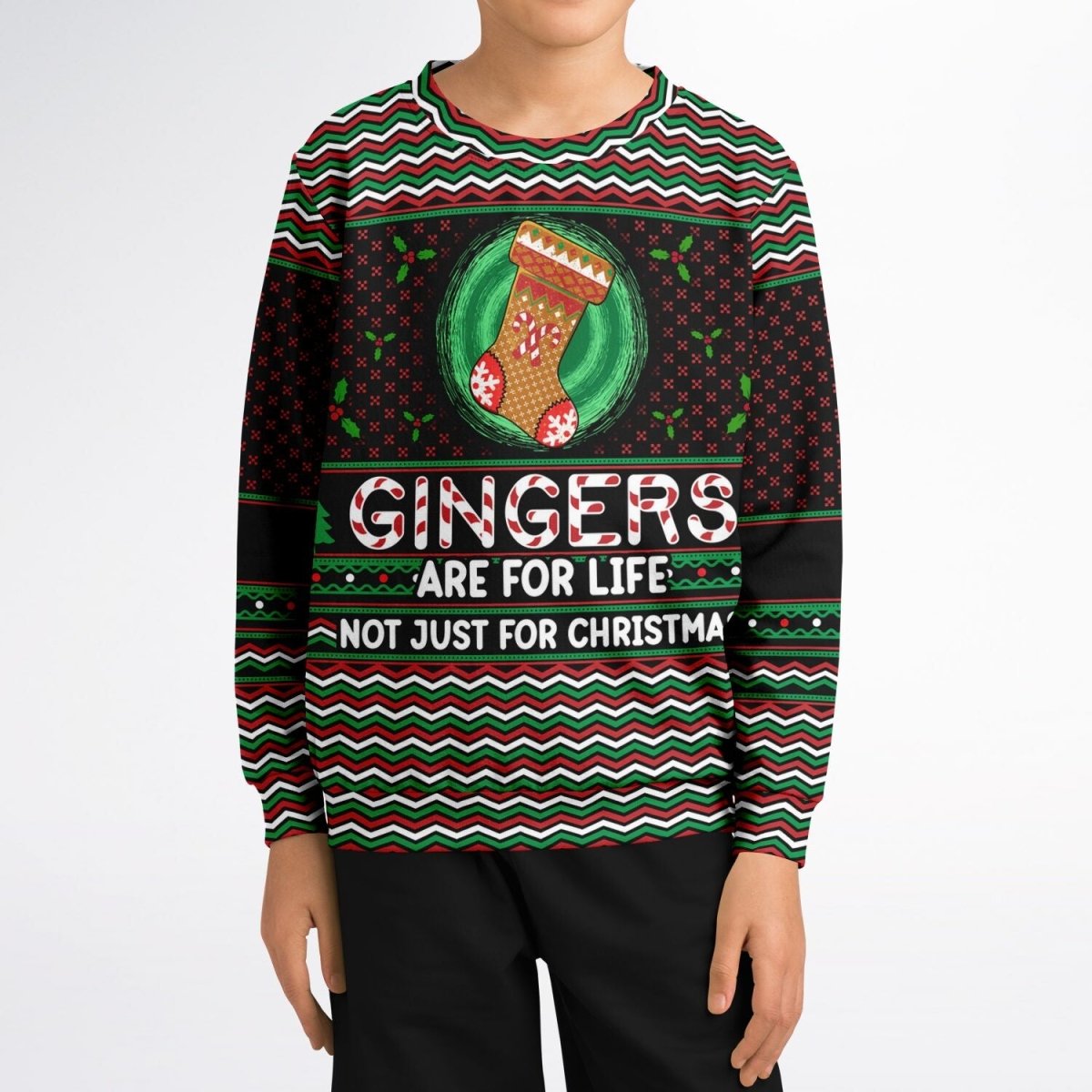 Gingers Are For Life - Athletic Kids/Youth Ugly Christmas Sweater - TreasuredTale