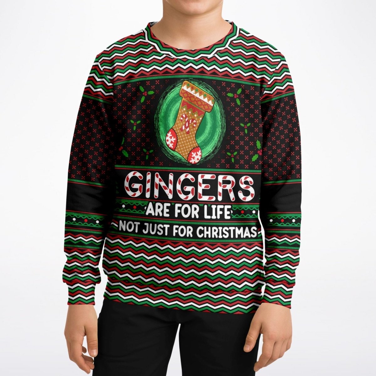 Gingers Are For Life - Athletic Kids/Youth Ugly Christmas Sweater - TreasuredTale
