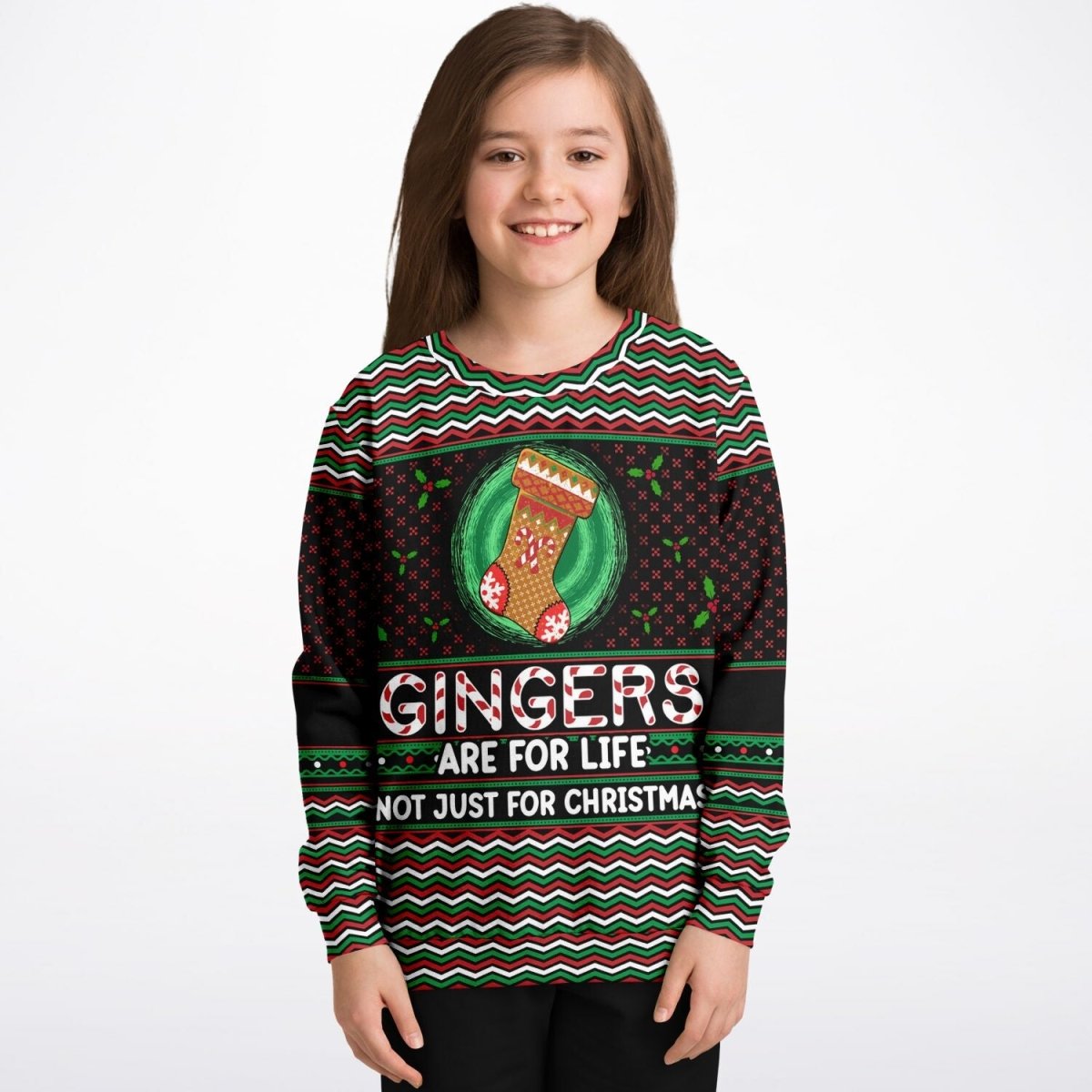 Gingers Are For Life - Athletic Kids/Youth Ugly Christmas Sweater - TreasuredTale