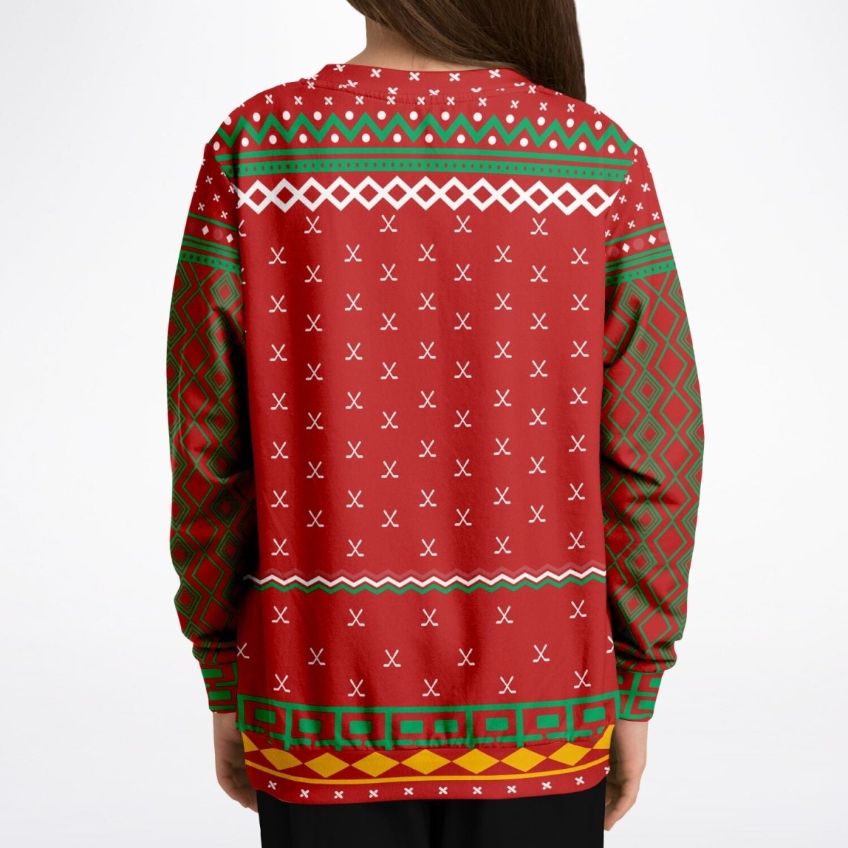 Happy Hockeydays - Athletic Kids/Youth Ugly Christmas Sweater - TreasuredTale