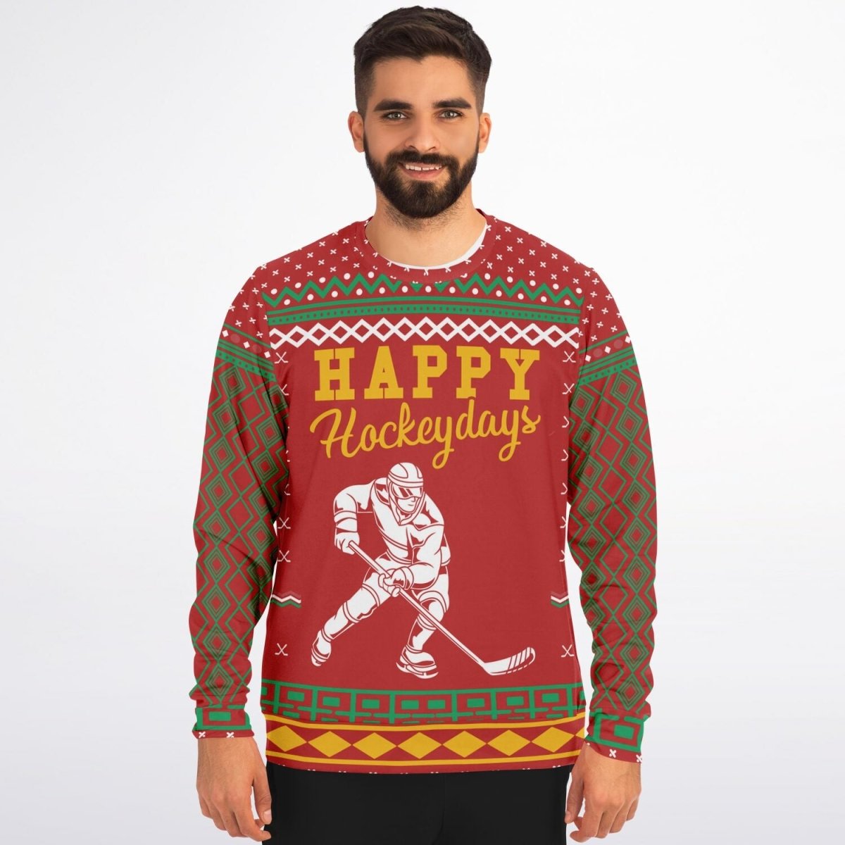 Happy Hockeydays - Fashion Ugly Christmas Sweater Men, Ladies - TreasuredTale