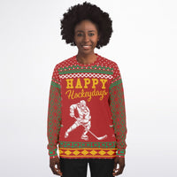 Happy Hockeydays - Fashion Ugly Christmas Sweater Men, Ladies - TreasuredTale