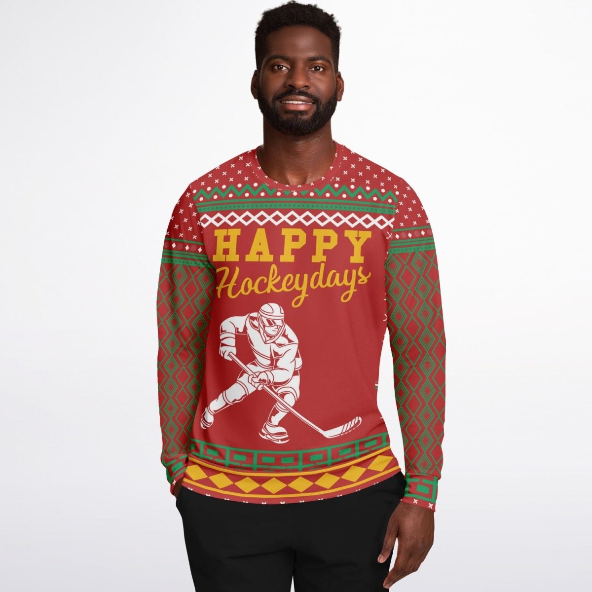 Happy Hockeydays - Fashion Ugly Christmas Sweater Men, Ladies - TreasuredTale