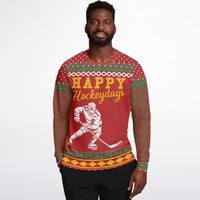 Happy Hockeydays - Fashion Ugly Christmas Sweater Men, Ladies - TreasuredTale