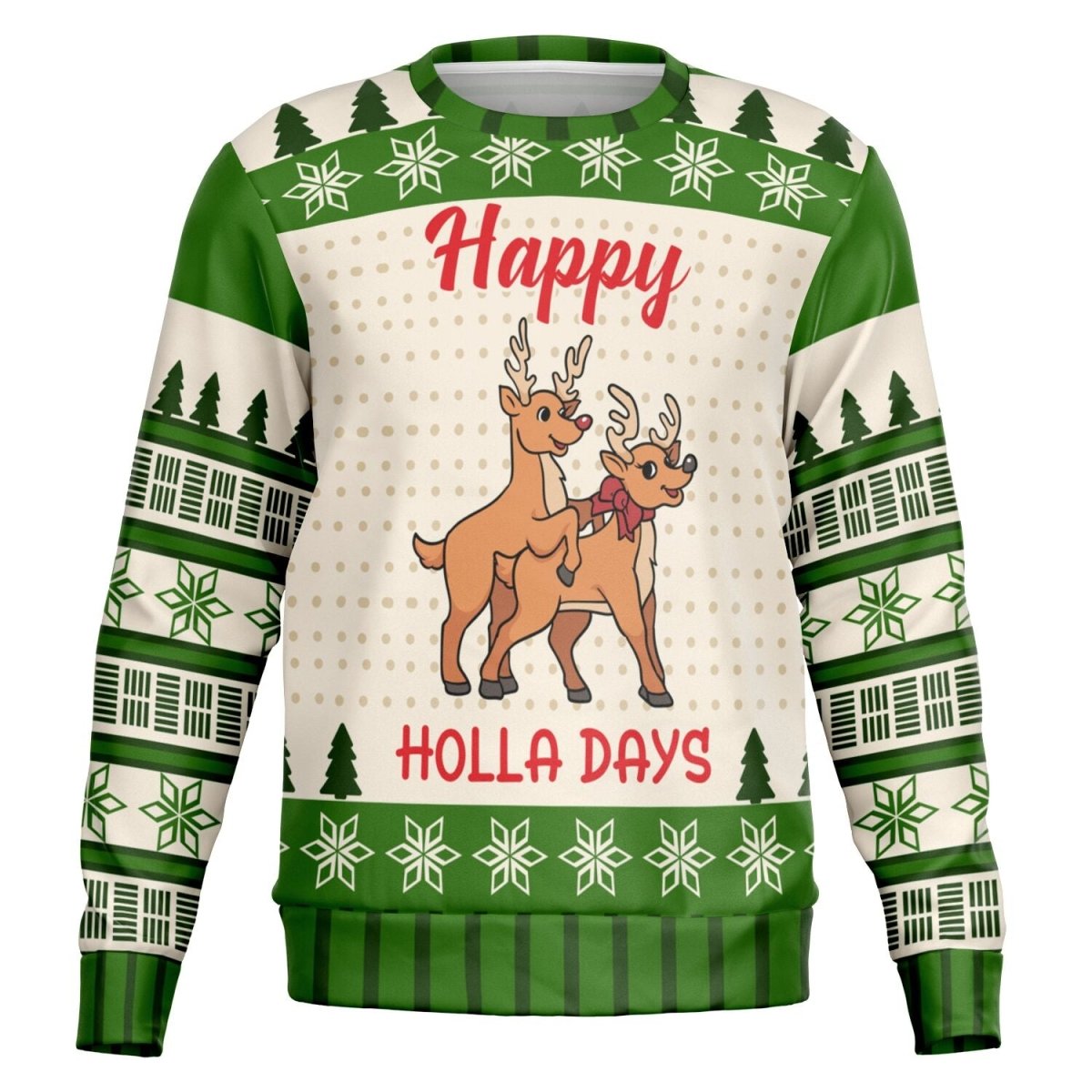 Happy Holla Days Reindeer Christmas Sweatshirt - TreasuredTale