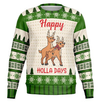 Happy Holla Days Reindeer Christmas Sweatshirt - TreasuredTale