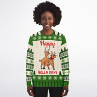 Happy Holla Days Reindeer Christmas Sweatshirt - TreasuredTale
