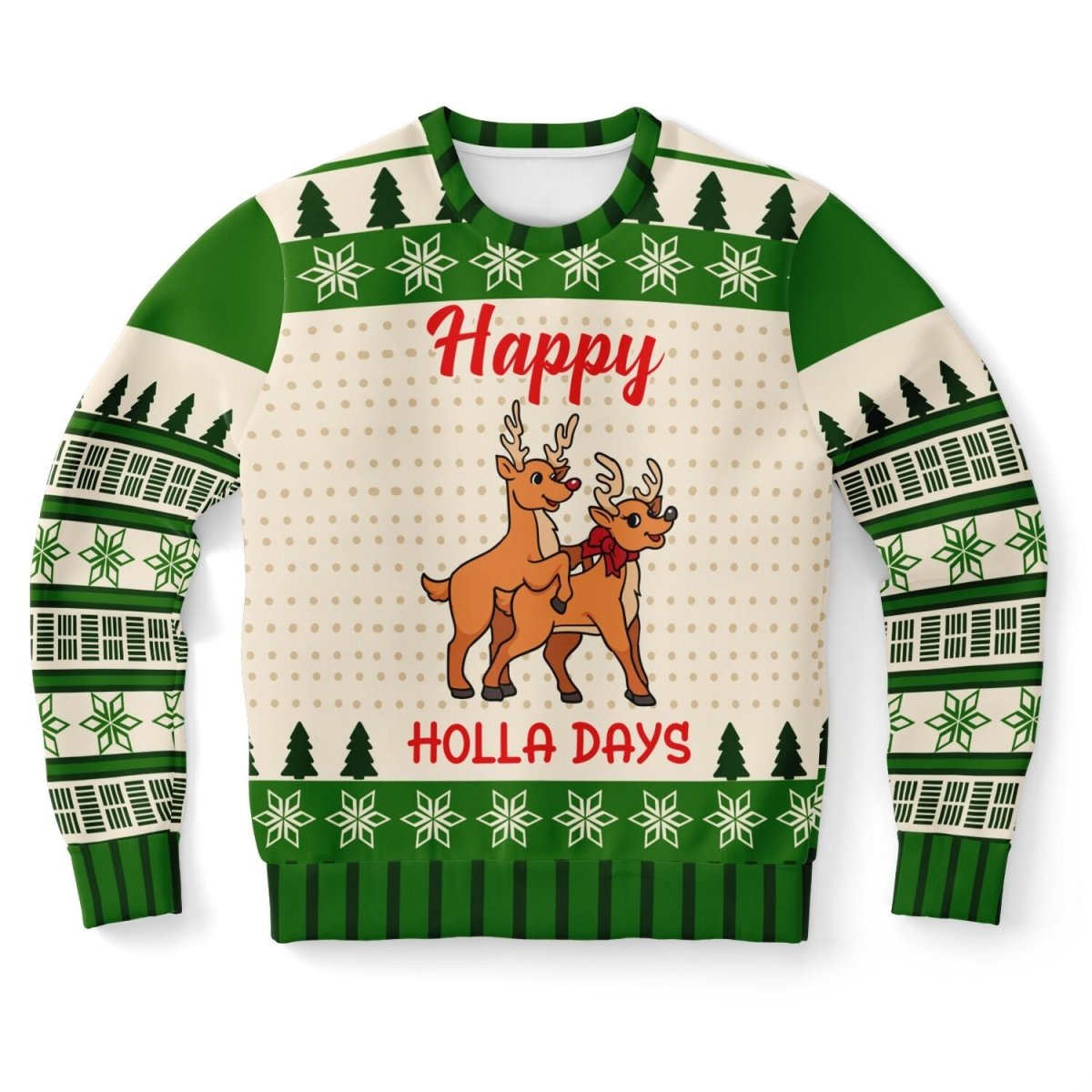 Happy Holla Days Reindeer Christmas Sweatshirt - TreasuredTale