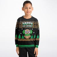 Happy Hoo - lidays - Athletic Kids/Youth Ugly Christmas Sweater - TreasuredTale