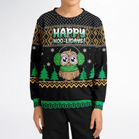 Happy Hoo - lidays - Athletic Kids/Youth Ugly Christmas Sweater - TreasuredTale