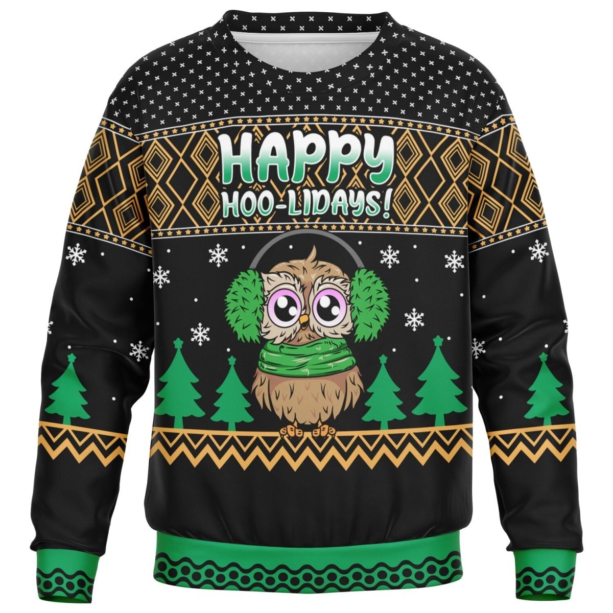 Happy Hoo - lidays - Athletic Kids/Youth Ugly Christmas Sweater - TreasuredTale