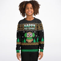 Happy Hoo - lidays - Athletic Kids/Youth Ugly Christmas Sweater - TreasuredTale
