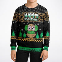 Happy Hoo - lidays - Athletic Kids/Youth Ugly Christmas Sweater - TreasuredTale