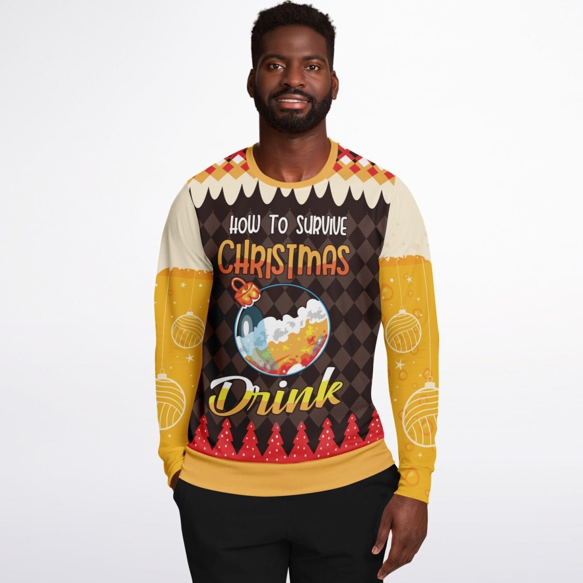How to Survive Christmas - Athletic Drink Sweatshirt - TreasuredTale