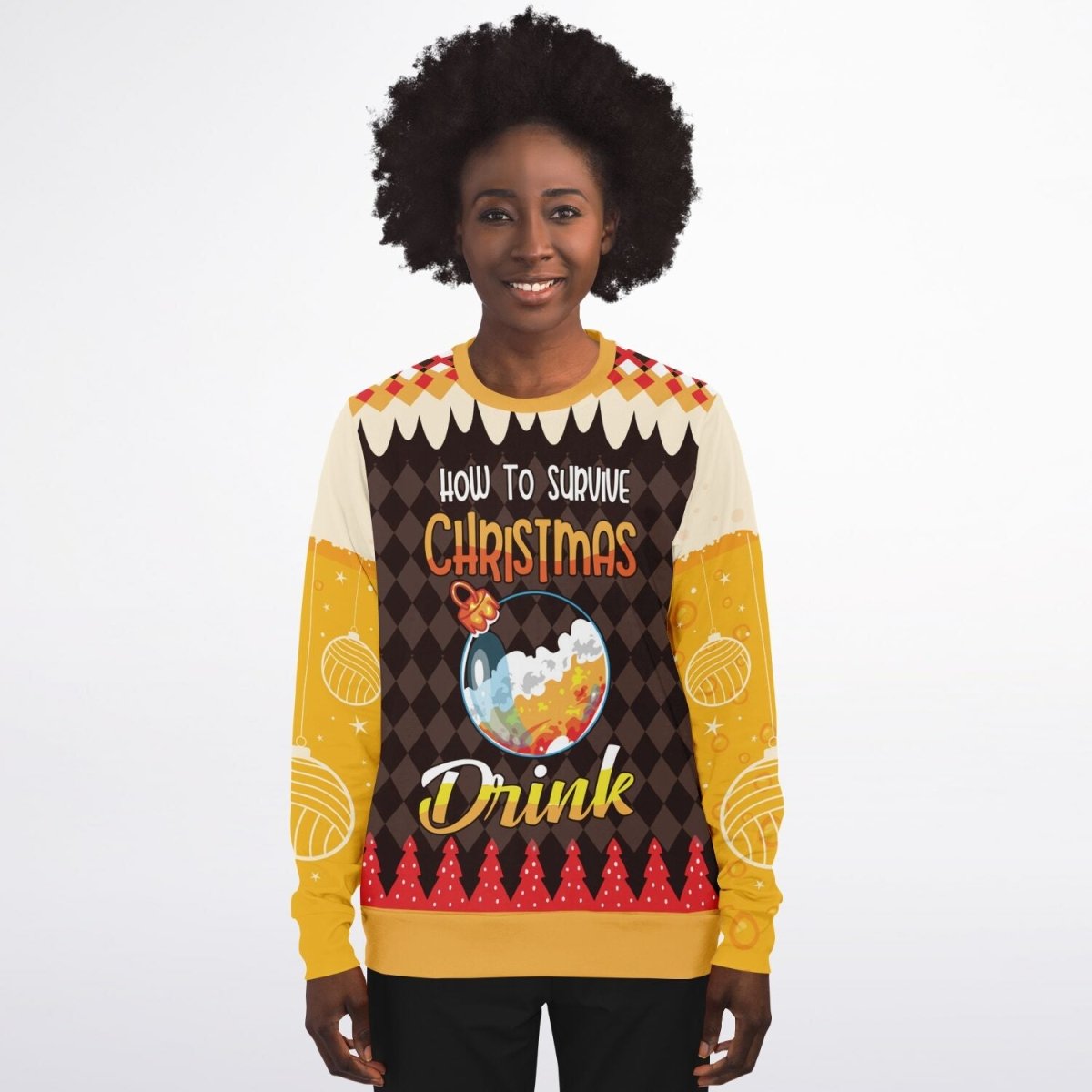 How to Survive Christmas - Athletic Drink Sweatshirt - TreasuredTale